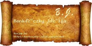 Benkóczky Júlia névjegykártya