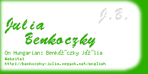 julia benkoczky business card